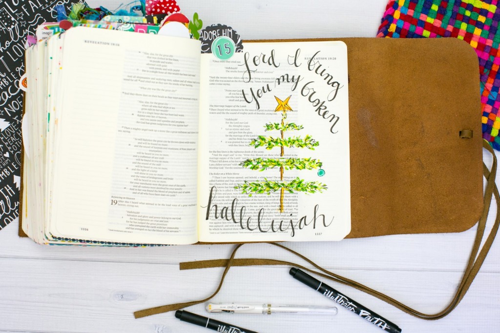 Watercolor Tutorial Bible Journaling by Amy Bruce - Leaning In - Offering a Broken Hallelujah