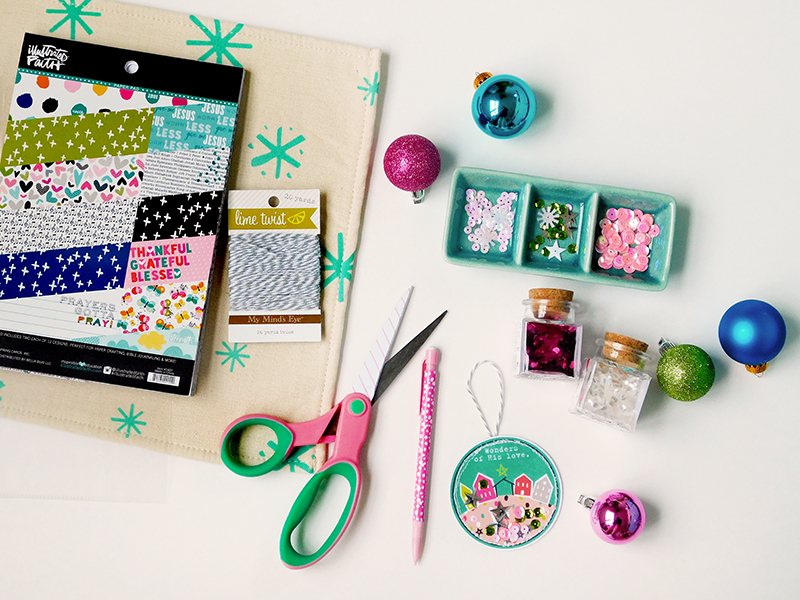 hybrid DIY shaker Christmas ornament tutorial by Elaine Davis | Illustrated Faith printables