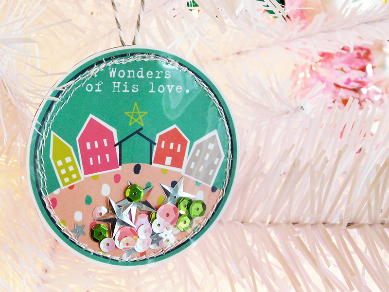 hybrid DIY shaker Christmas ornament tutorial by Elaine Davis | Illustrated Faith printables