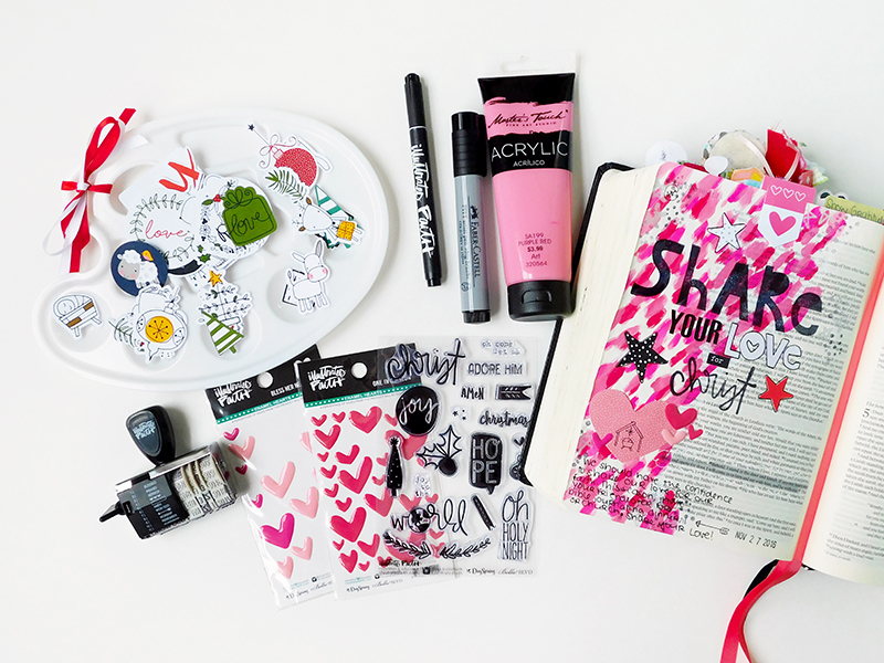 mixed media art Bible journaling by Abigail Clone | Teen Topic: Sharing Your Faith with Friends