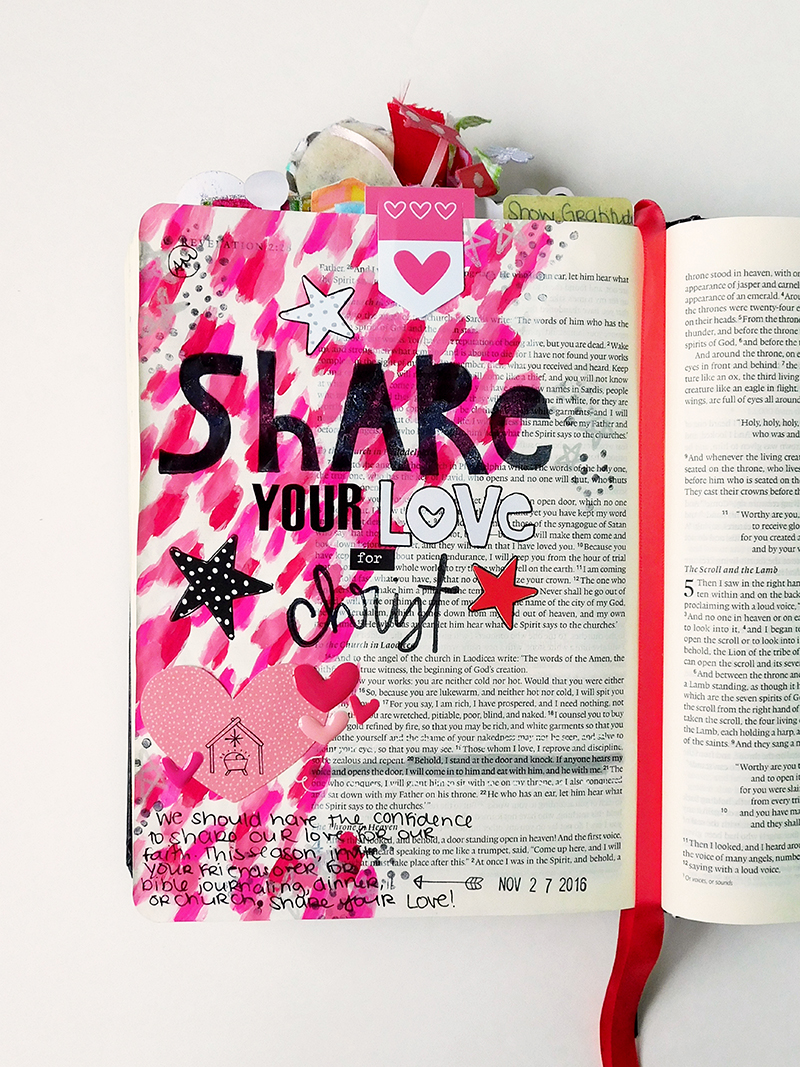 mixed media art Bible journaling by Abigail Clone | Teen Topic: Sharing Your Faith with Friends