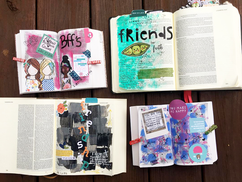 mixed media art Bible journaling by Abigail Clone | Teen Topic: Sharing Your Faith with Friends