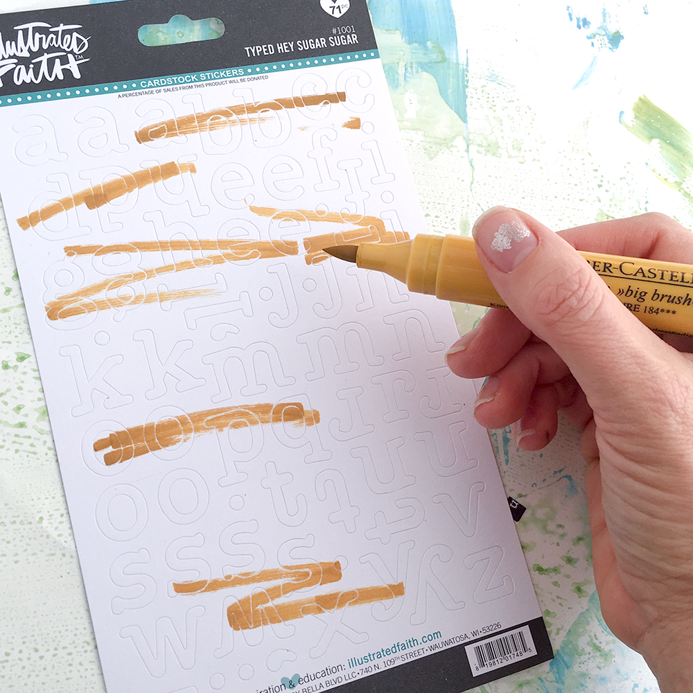 mixed media Bible art journaling tutorial | creating your own unique alphabet stickers | acrylic paint & stamping