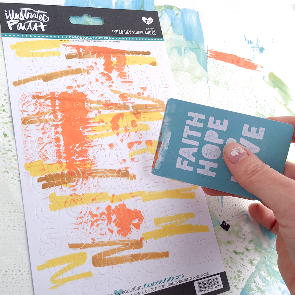 mixed media Bible art journaling tutorial | creating your own unique alphabet stickers | acrylic paint & stamping