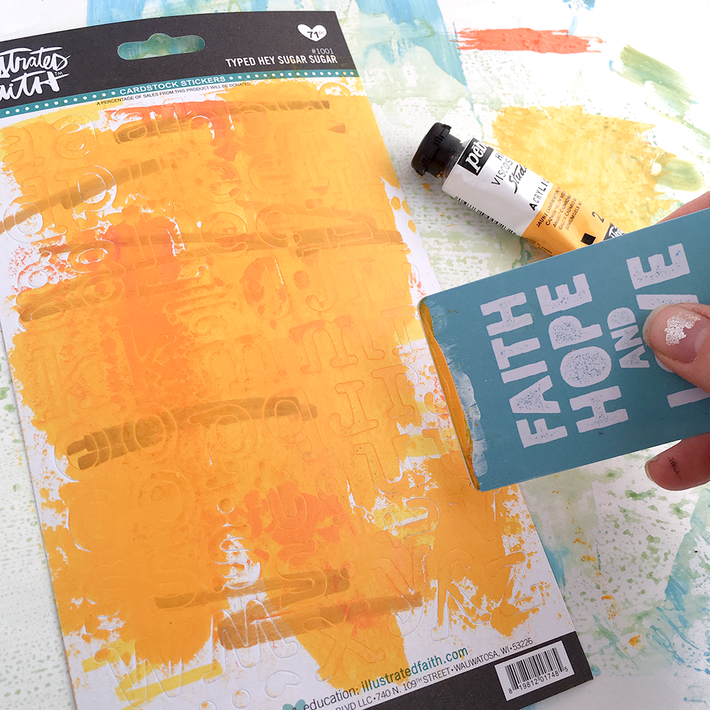 mixed media Bible art journaling tutorial | creating your own unique alphabet stickers | acrylic paint & stamping