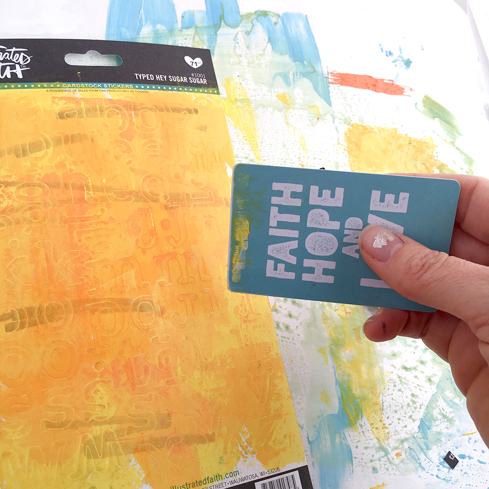 mixed media Bible art journaling tutorial | creating your own unique alphabet stickers | acrylic paint & stamping