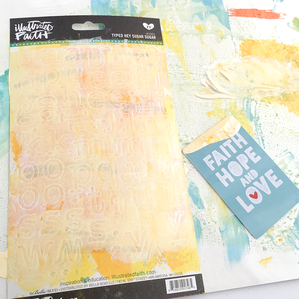 mixed media Bible art journaling tutorial | creating your own unique alphabet stickers | acrylic paint & stamping
