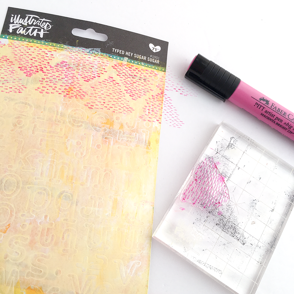 mixed media Bible art journaling tutorial | creating your own unique alphabet stickers | acrylic paint & stamping