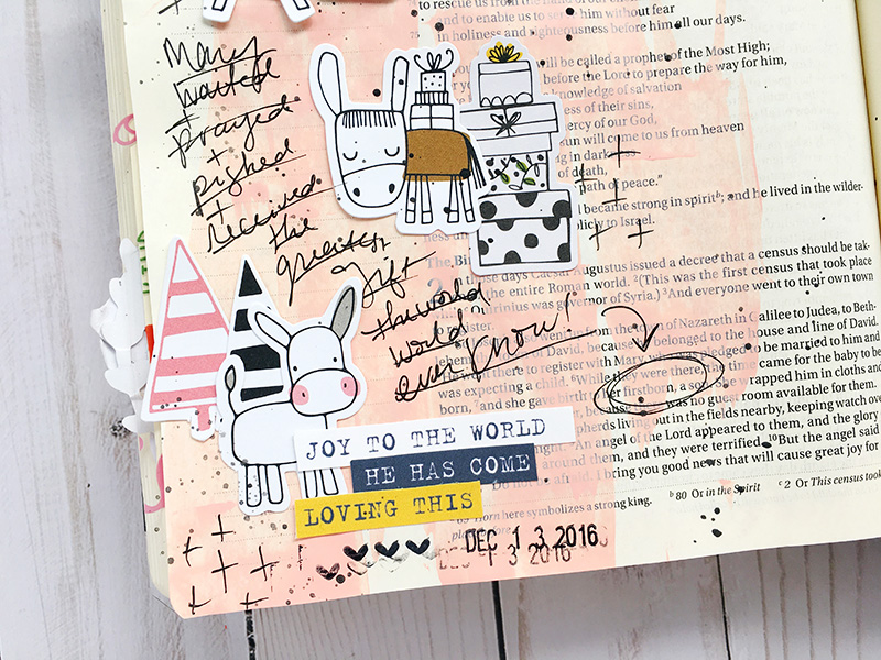 Worth the Wait | Mary and the Manger | mixed media art journaling Bible entry by Bailey Robert