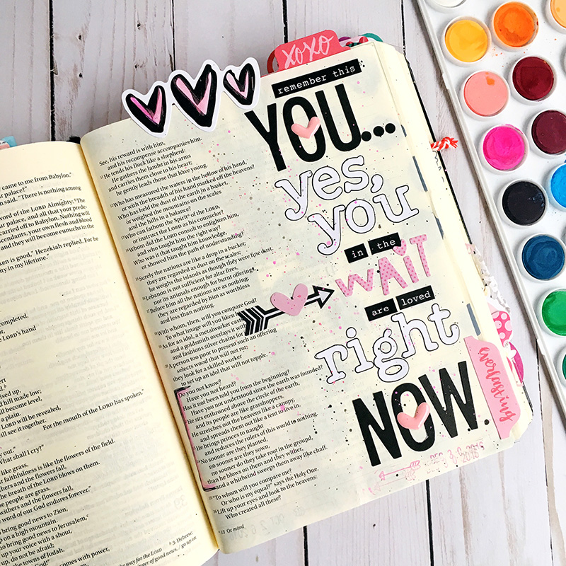 bible journaling entry by Bailey Jean Roberts | wait for the Lord, you are loved right now Isaiah 40:31