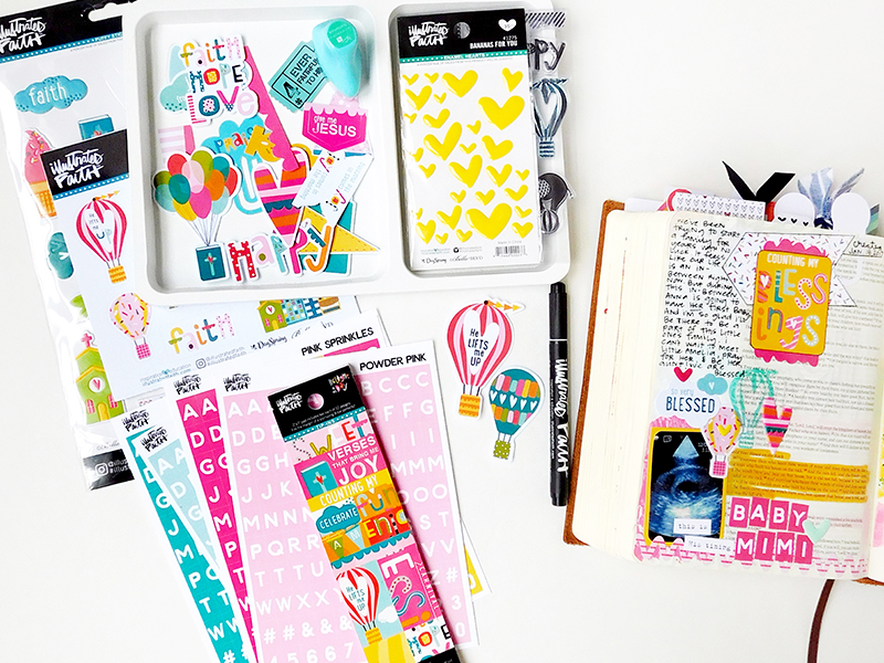 hybrid mixed media Journaling Bible entry by Elaine Davis |  During the In-Between | Print and Pray Shop and Illustrated Faith by Bella Blvd Delight in His Day Collection |  Matthew 7:24-27