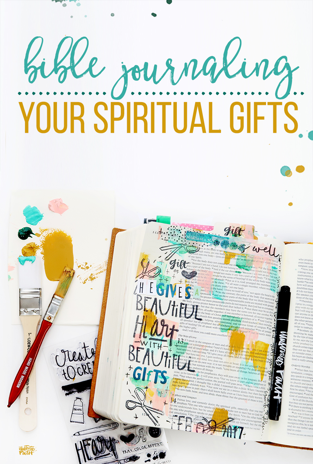 mixed media Bible journaling: Bible Journaling Your Spiritual Gifts by Shanna Noel