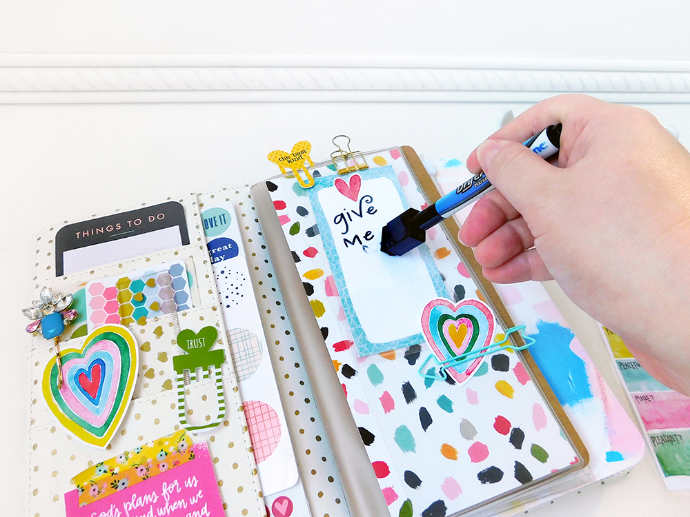 Making Dry Erase Scripture Cards from Printables which make great dashboards for traveler's notebooks or the fridge | Elaine Davis for Illustrated Faith Print & Pray Shop