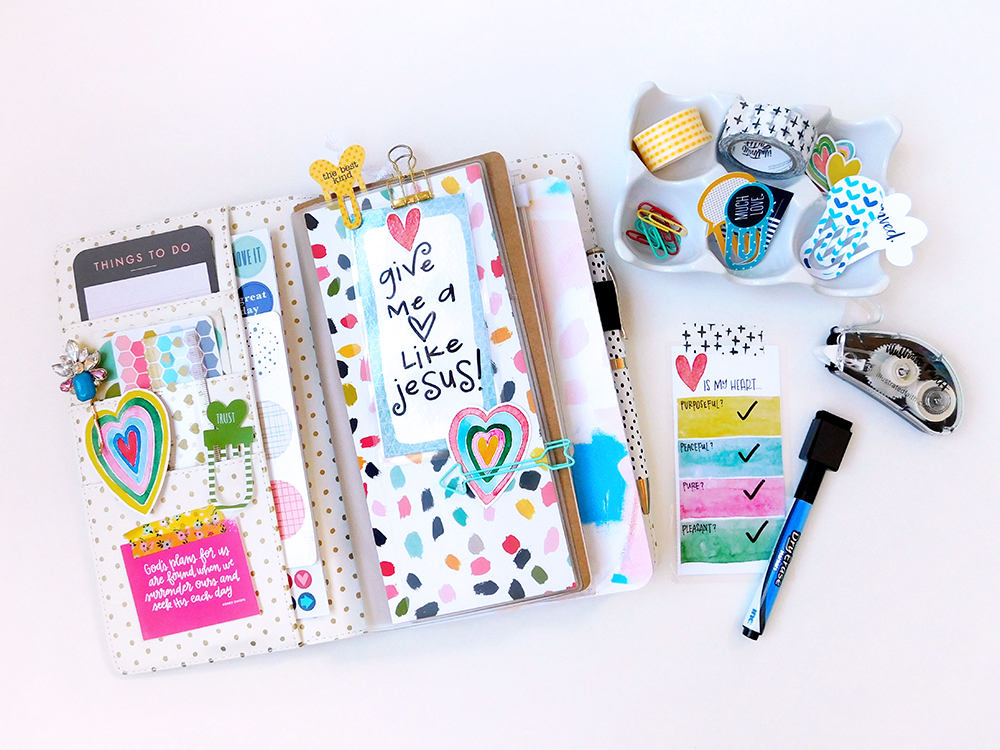 Making Dry Erase Scripture Cards from Printables which make great dashboards for traveler's notebooks or the fridge | Elaine Davis for Illustrated Faith Print & Pray Shop