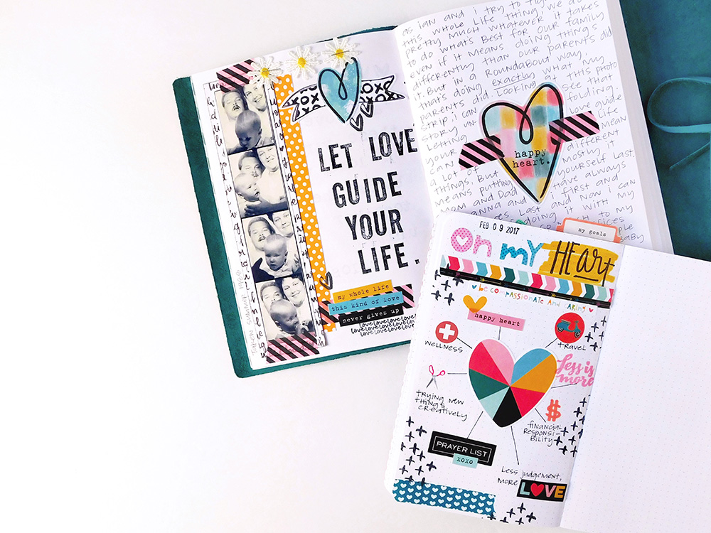 simple hybrid journaling pages using Print & Pray printables by Elaine Davis | notebook journaling, faith journaling