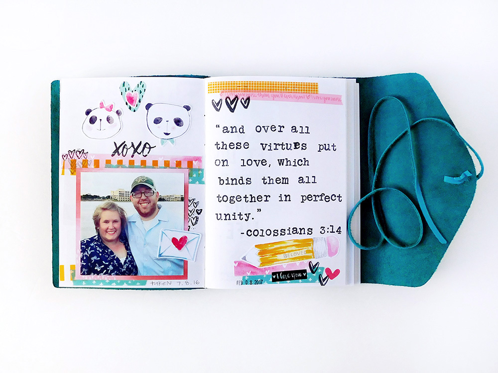 simple hybrid journaling pages using Print & Pray printables by Elaine Davis | notebook journaling, faith journaling