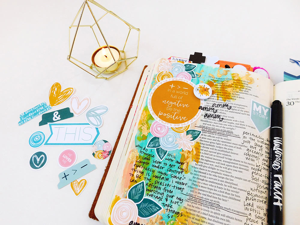 hybrid mixed media art journaling Bible entry by Elaine Davis | Seeing the Bigger Picture in Moments of Anger | Proverbs 29