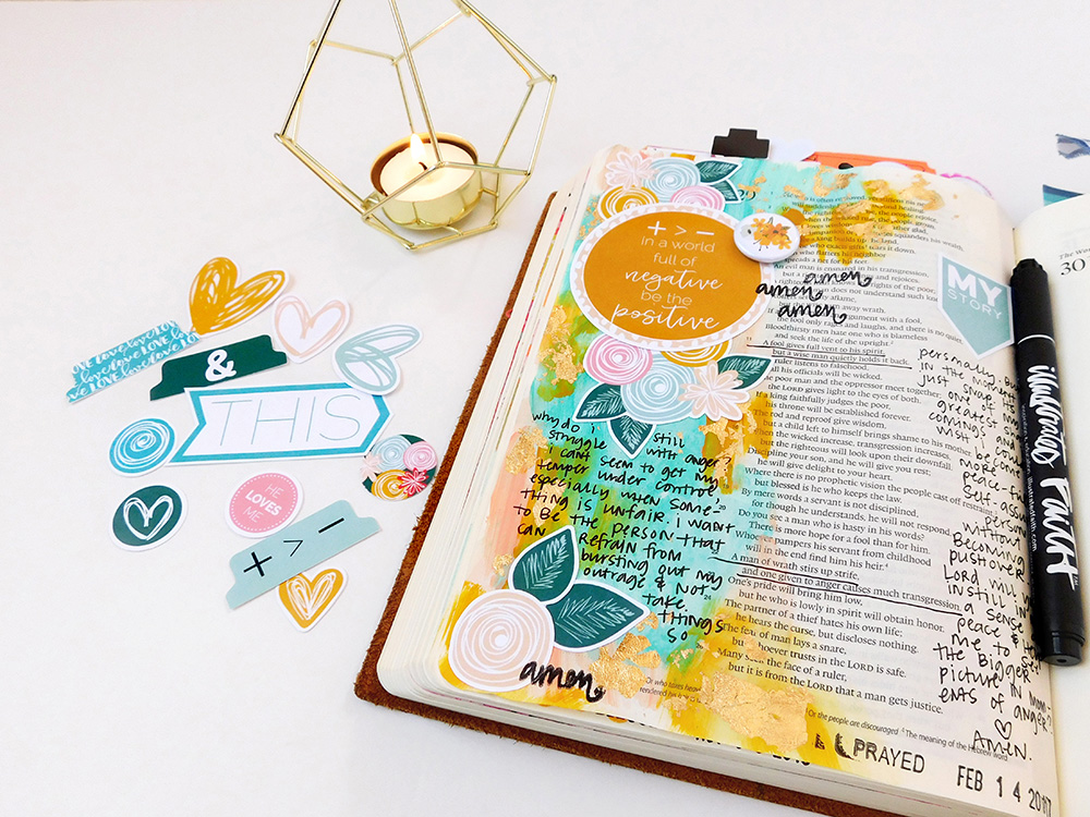 hybrid mixed media art journaling Bible entry by Elaine Davis | Seeing the Bigger Picture in Moments of Anger | Proverbs 29