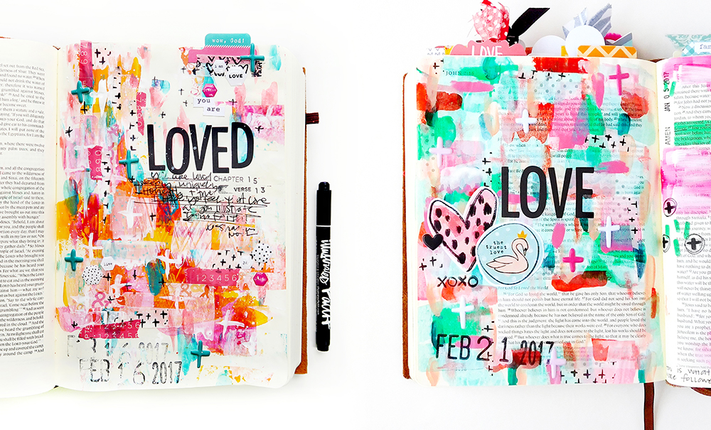 hybrid Bible journaling "scraplifting" inspiration and dos and don'ts by Elaine Davis