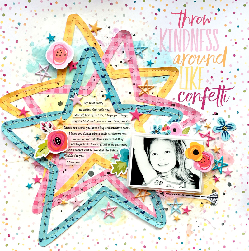 scrapbook layout by Missy Whidden using the Illustrated Faith 12x12 Basics Collection