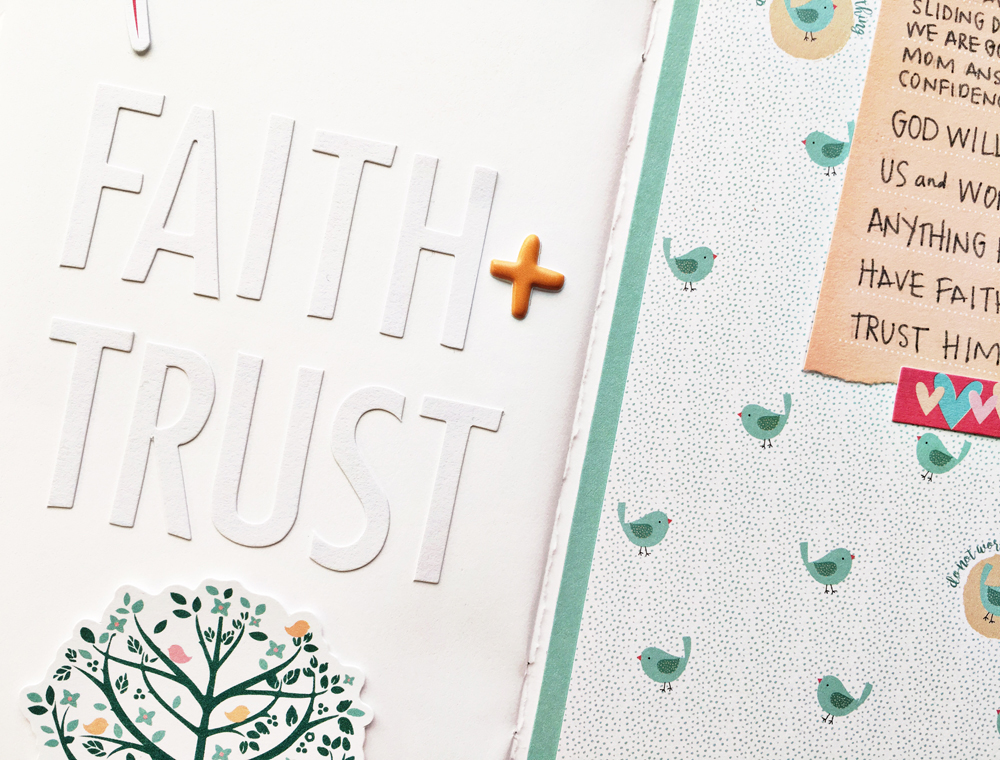 traveler's notebook scrapbook entry by Andrea Gray | Memory Keeping: Faith Edition | Psalm 91:4 | Illustrated Faith by Bella Blvd Seeds of Faith