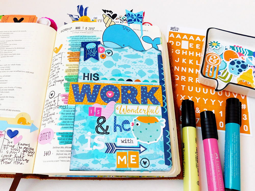 hybrid mixed media Bible journaling entry by Elaine Davis | Scripture dissection - in depth Bible Study