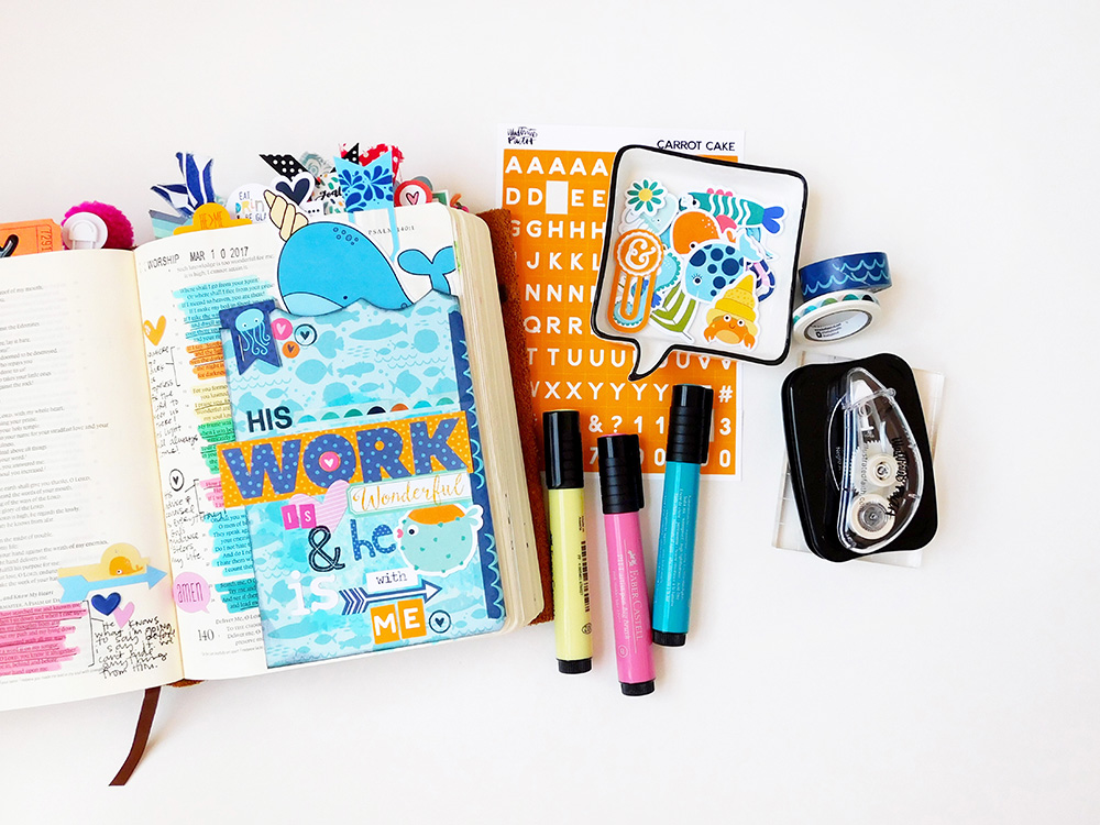 hybrid mixed media Bible journaling entry by Elaine Davis | Scripture dissection - in depth Bible Study