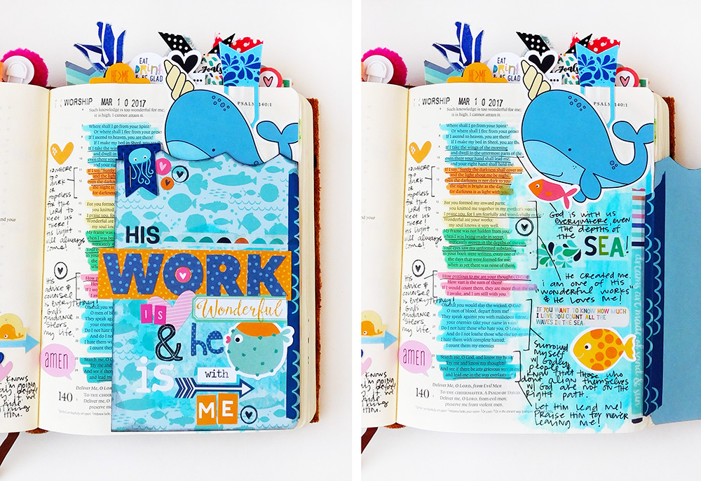 hybrid mixed media Bible journaling entry by Elaine Davis | Scripture dissection - in depth Bible Study