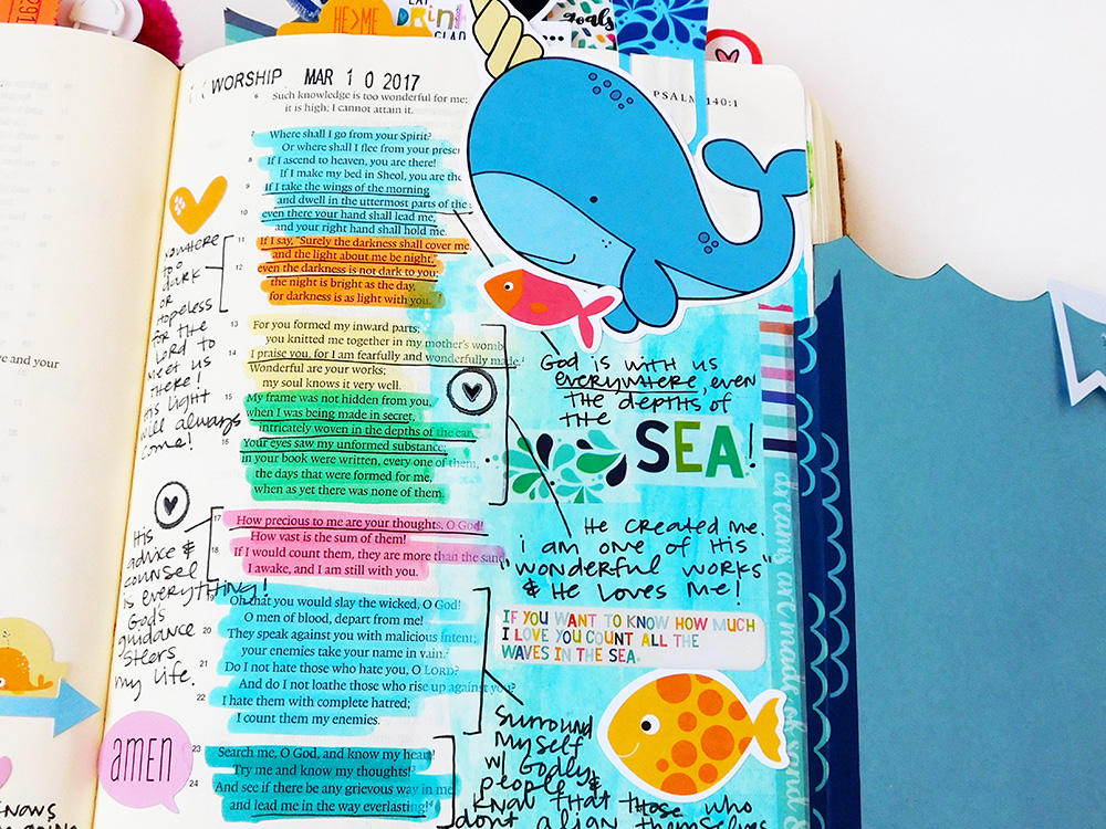 hybrid mixed media Bible journaling entry by Elaine Davis | Scripture dissection - in depth Bible Study