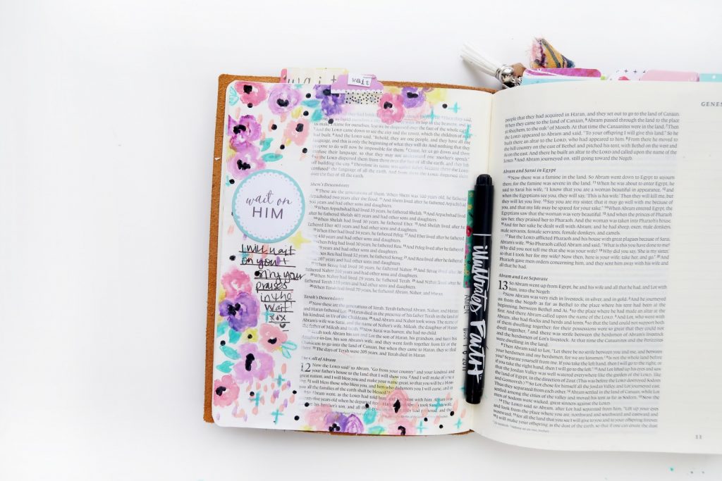 bible journaling stamping