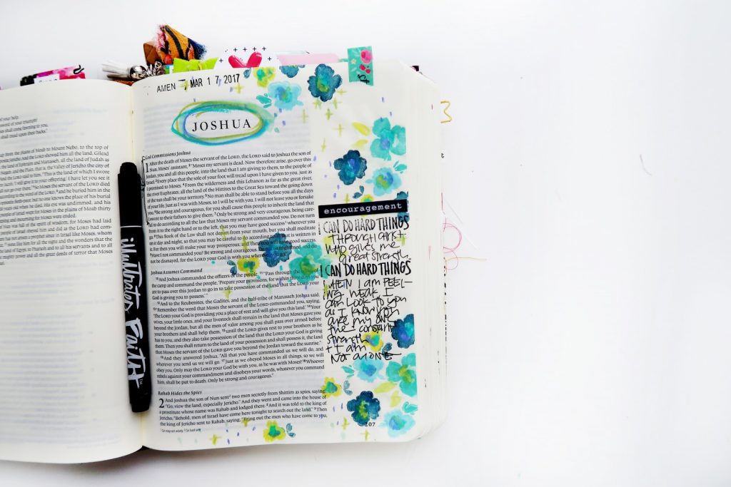 bible journaling stamping