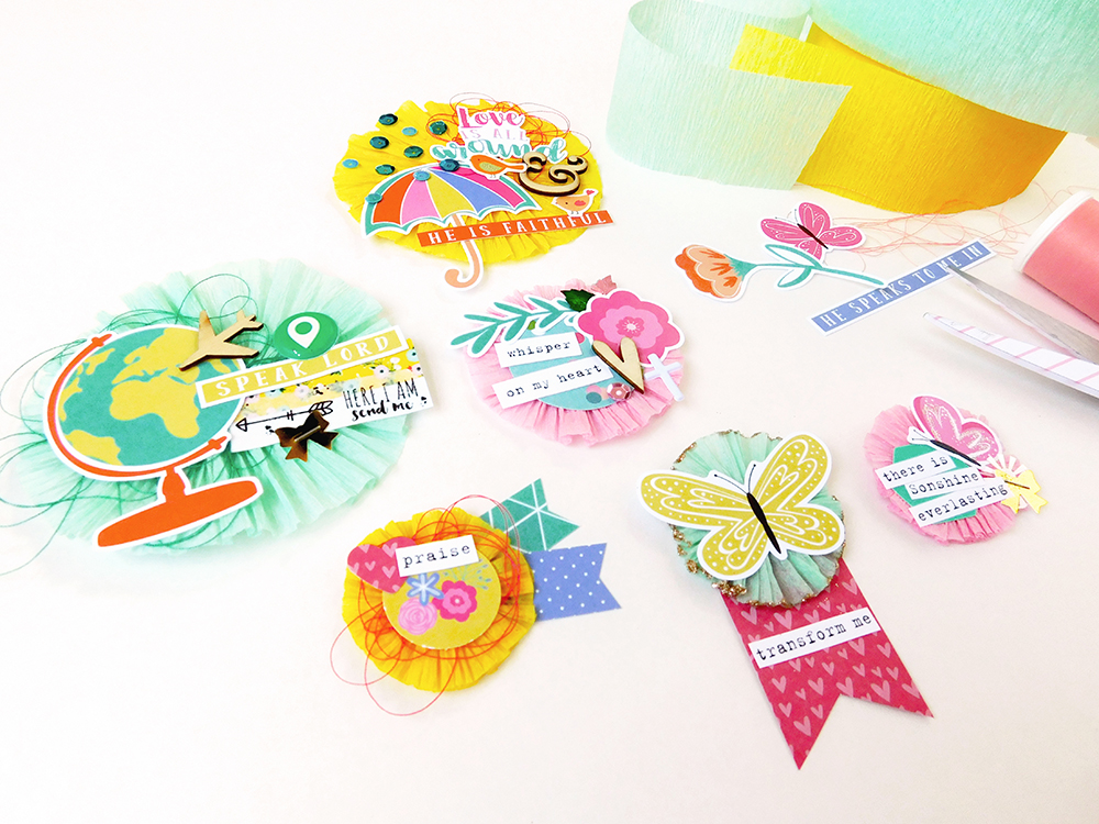 Print & Pray Crepe Paper Embellishments tutorial | bible journaling entry  by Elaine Davis