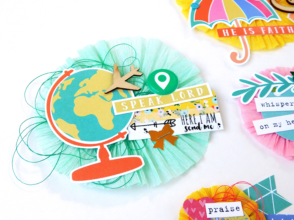 Print & Pray Crepe Paper Embellishments tutorial | bible journaling entry  by Elaine Davis