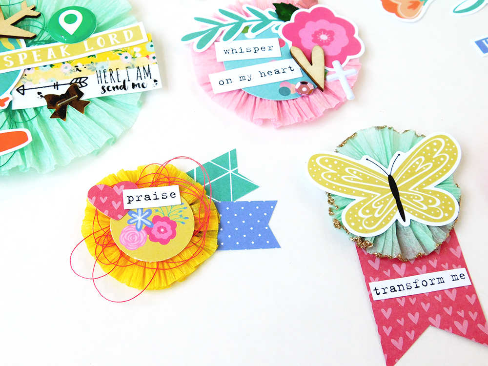 Print & Pray Crepe Paper Embellishments tutorial | bible journaling entry  by Elaine Davis