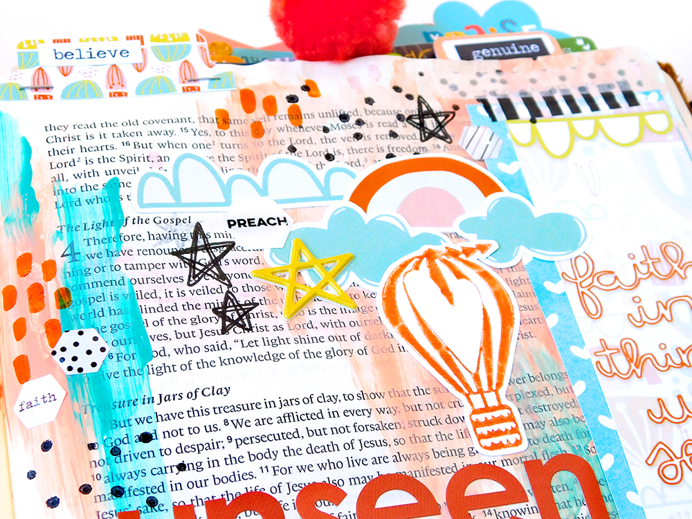 hybrid digital mixed media art journaling bible entry by Elaine Davis | Believe in Things Unseen