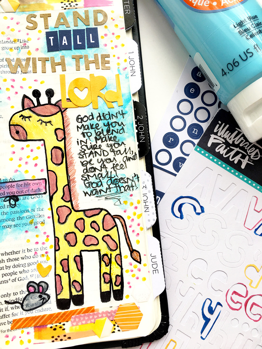 mixed media art journaling Bible entry by Abigail Clone | Teen Topic: Feeling Small