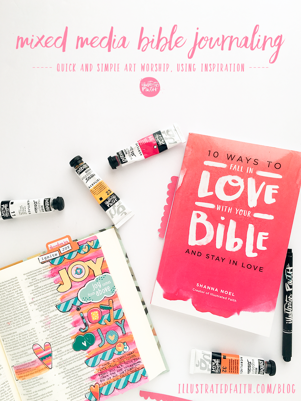 mixed media art journaling Bible tutorial: simple inspiration | taking inspiration from a sticker to create a mixed media background by Heather Greenwood
