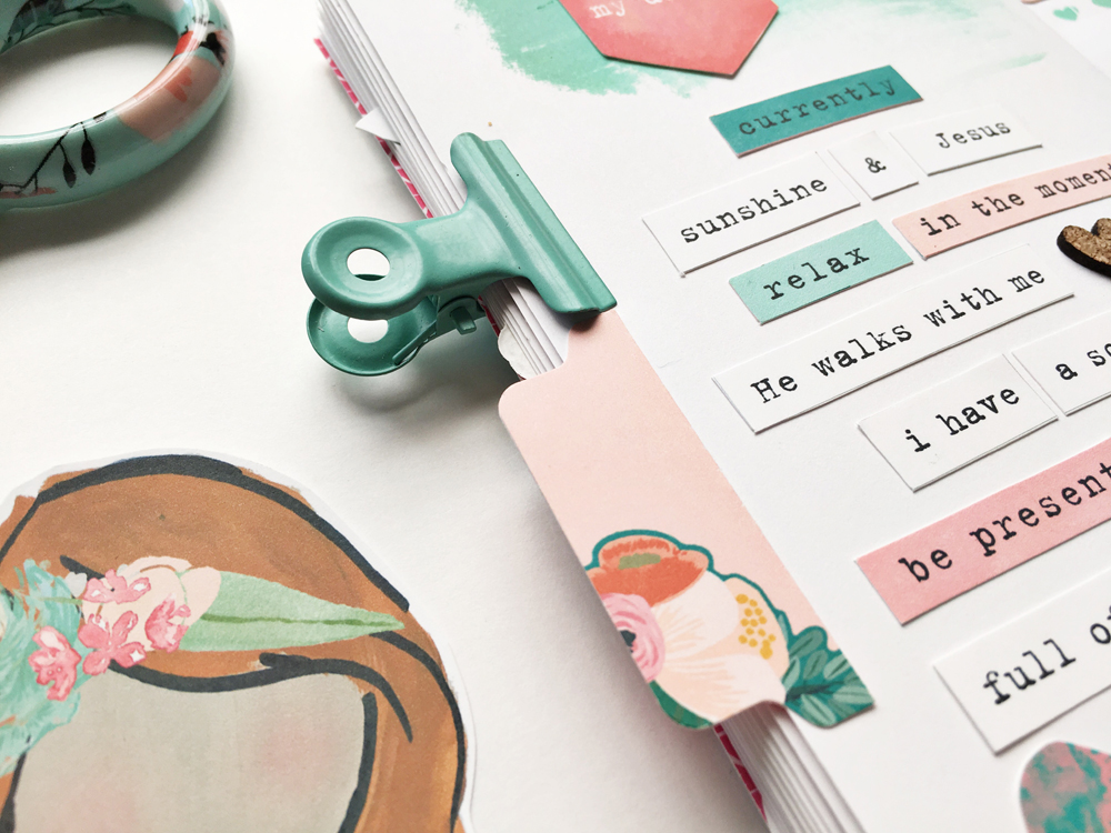 hybrid faith traveler's notebook entry by Andrea Gray | Memory Keeping: Faith Edition | Being Here Now | Matthew 6:34