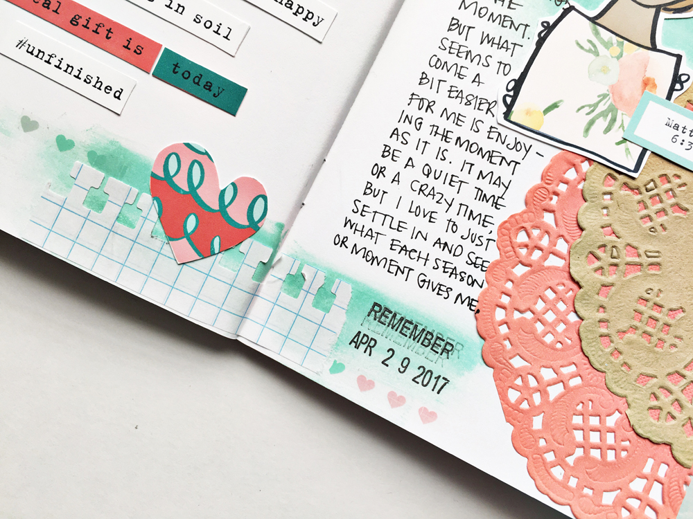 hybrid faith traveler's notebook entry by Andrea Gray | Memory Keeping: Faith Edition | Being Here Now | Matthew 6:34