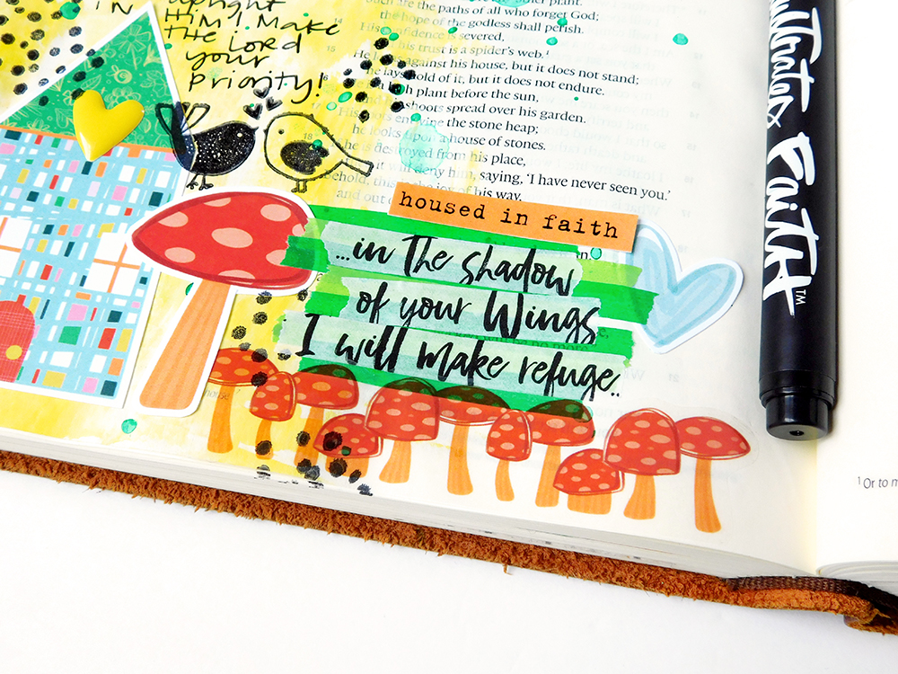 hybrid digital printable mixed media Bible journaling entry by Elaine Davis | Good to Grow, A Lesson from Job