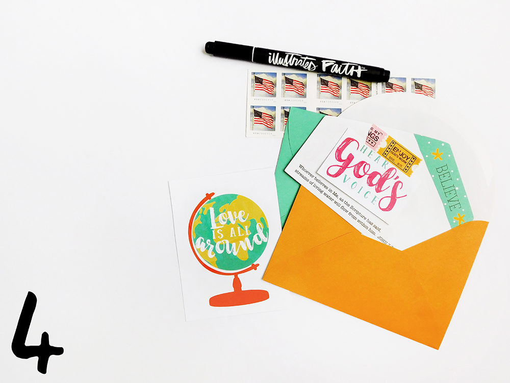 hybrid printable faith happy mail projects by Elaine Davis | A Printer & Washi Tape: 6 WAYS! | Illustrated Faith Print & Pray Shop
