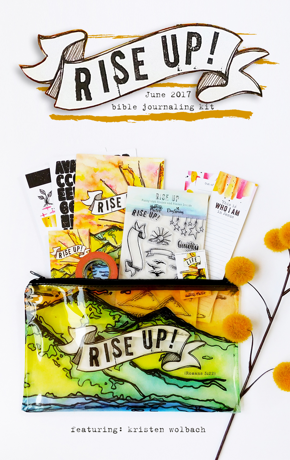 Let's Rise Up! New Illustrated Faith Bible Journaling Kit! Contents Inside