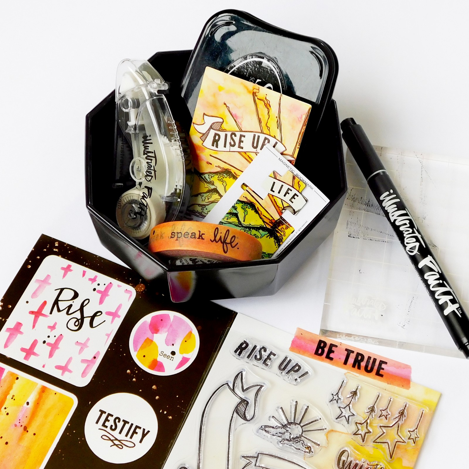 Let's Rise Up! New Illustrated Faith Bible Journaling Kit! Contents Inside