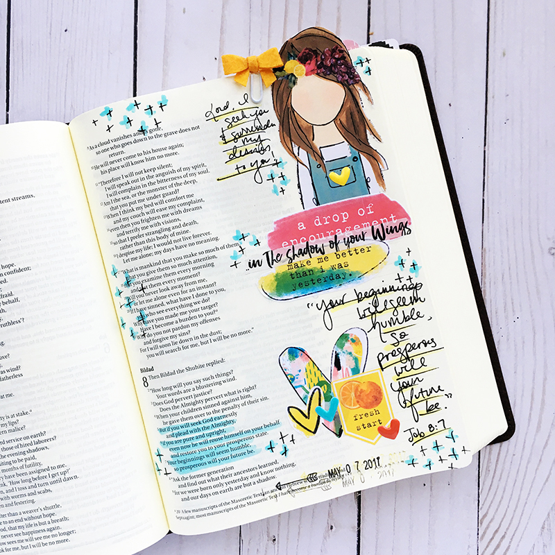 hybrid Bible Journaling entry by Bailey Jean Robert | Worth the Wait | Small Beginnings | Beloved Society