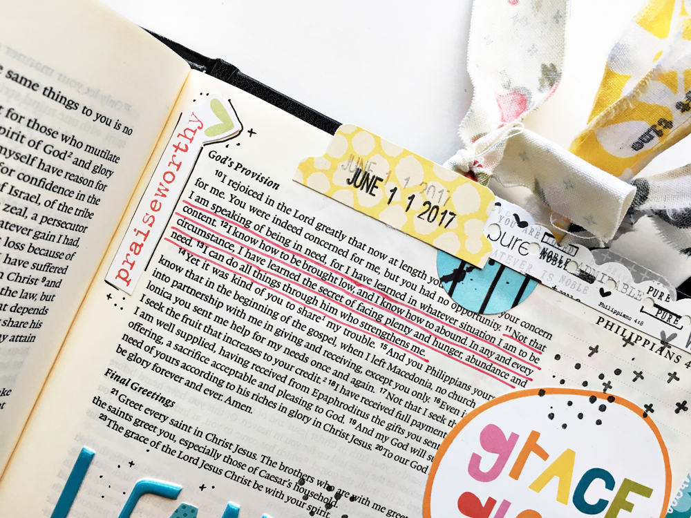bible journaling entry by Andrea Gray | Memory Keeping: Faith Edition | Through Christ Who Strengthens Me