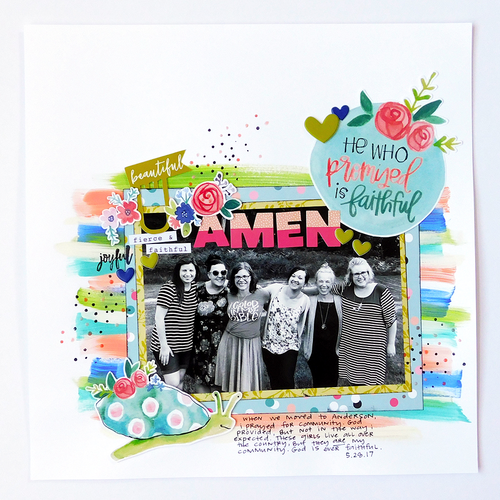 mixed media and hybrid scrapbook page by Elaine Davis | Scrapbook His Faithfulness with Print & Pray!