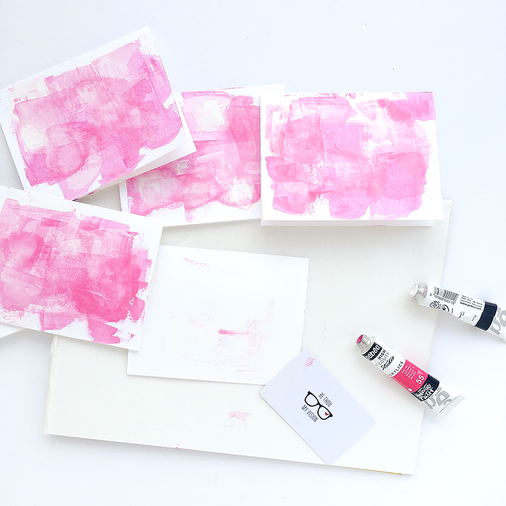 mixed media tutorial by Heather Greenwood creating faith greeting cards stamping objects found around the house | Philippians 4:8 Whatever Is Lovely Collection