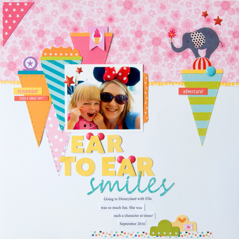 scrapbook pages by Tegan Skwiat | Illustrated Faith Bella Blvd Round Up July 2017