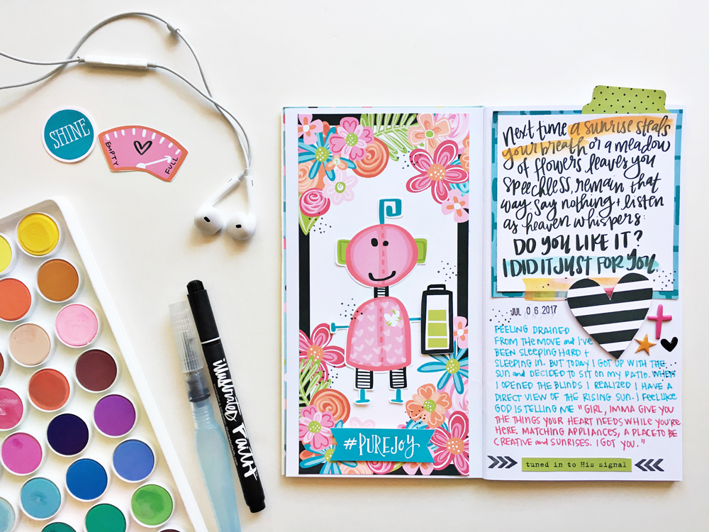 hybrid printable traveler's notebook entry by Andrea Gray | Memory Keeping: Faith Edition | Just For You