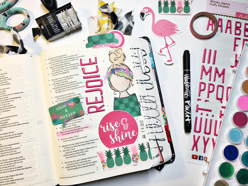 hybrid printable bible journaling entry by Andrea Gray | Memory Keeping: Faith Edition | REJOICE!